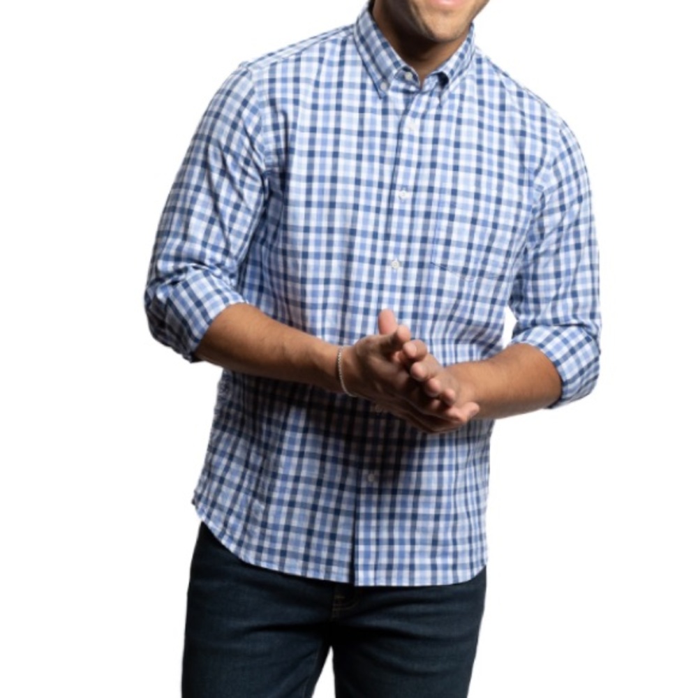 J. Crew Factory Everyday Oxford in Navy Gingham